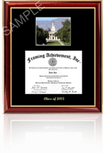 Mid-size SUNY Albany diploma frame with campus photo