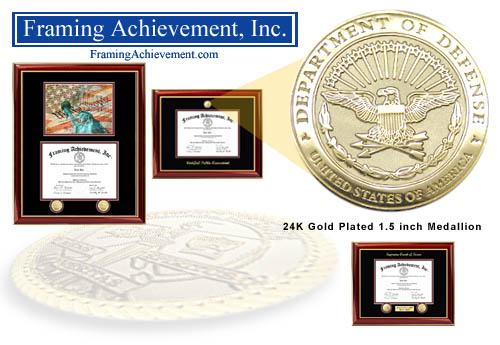 Wholesale gold medallion certificate and diploma frames